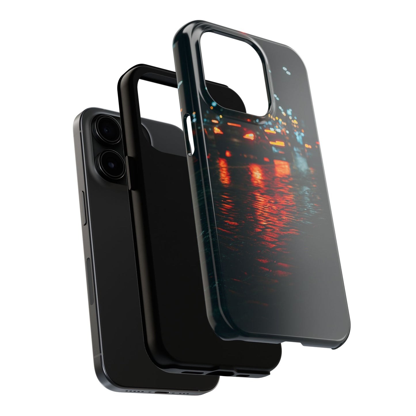 Tough Phone Case — Rainy City Night Reflection Protective Cover