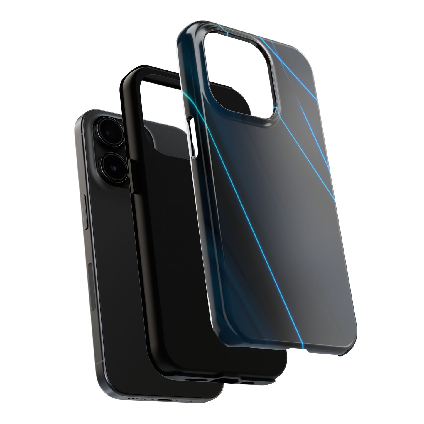 Tough Phone Case — Sleek Blue Neon Line Protective Cover