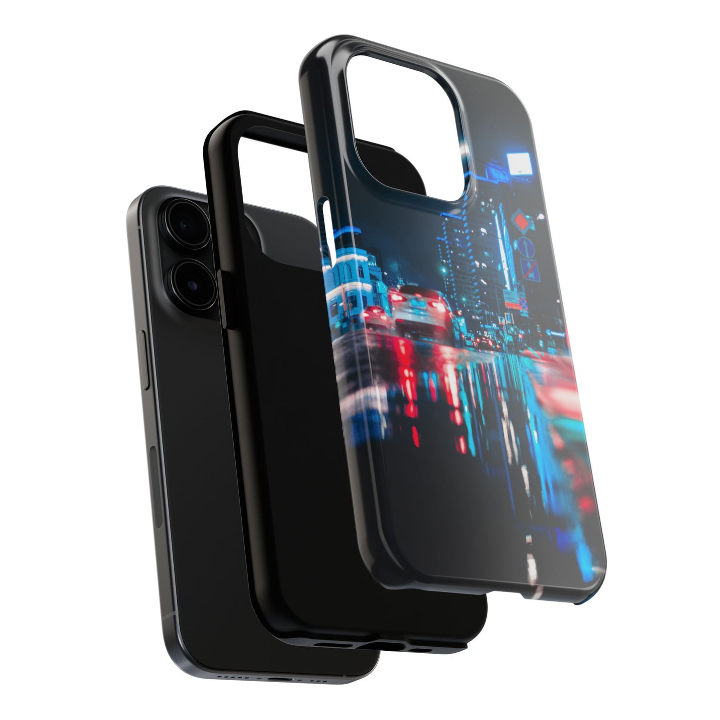 Tough Phone Case — Neon City Nightscape Protective Cover