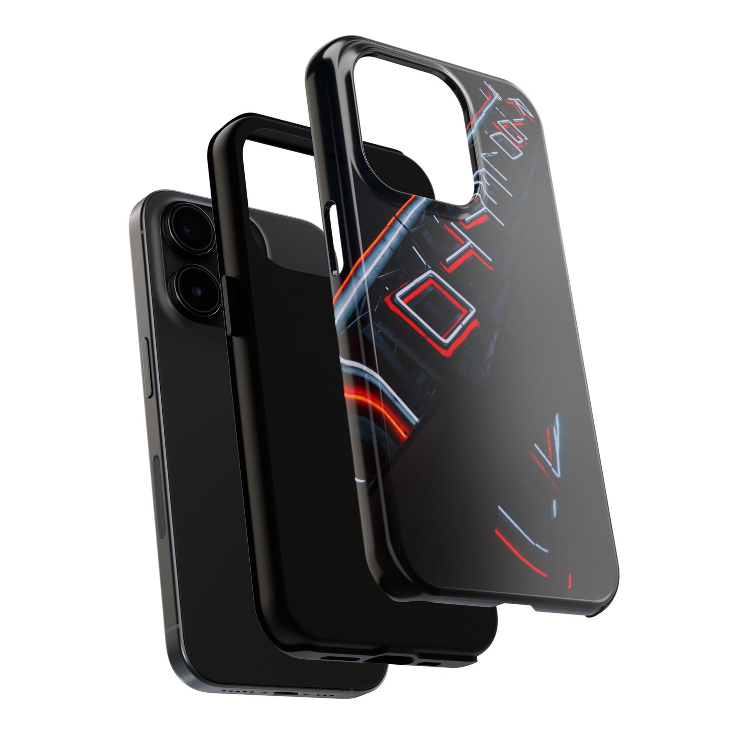 Neon Sign Tough Phone Case — Dark Cyberpunk Urban Aesthetic