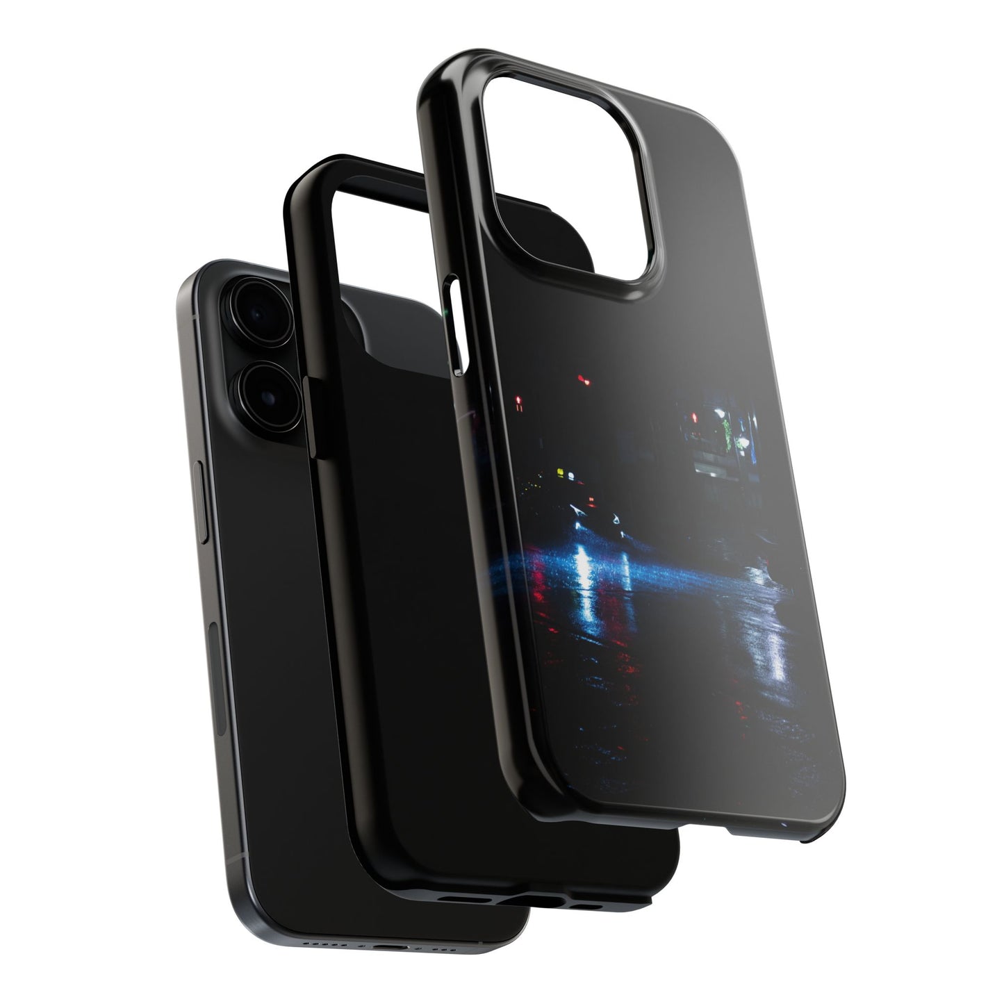 Night Rain Phone Case — Moody Cityscape Protective Cover