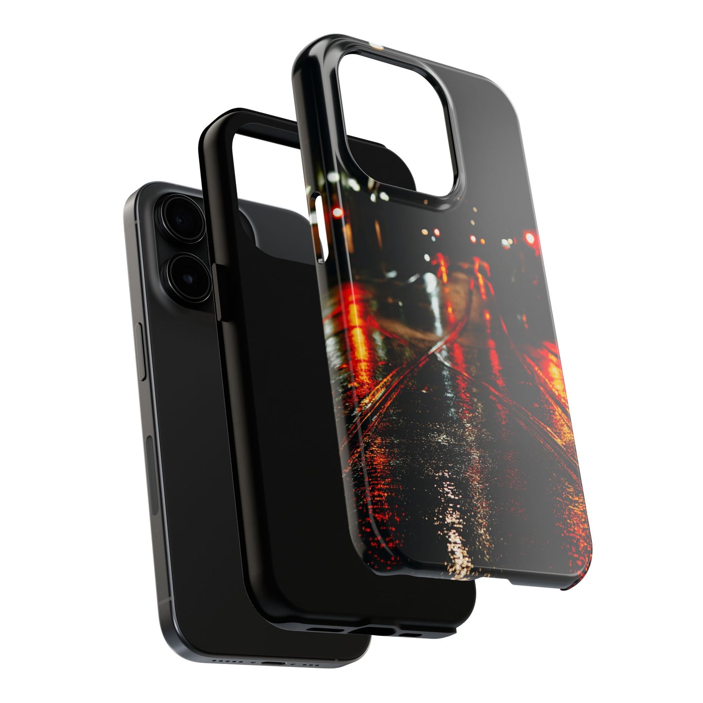 Tough Phone Case — Reflective Rainy City Night Design