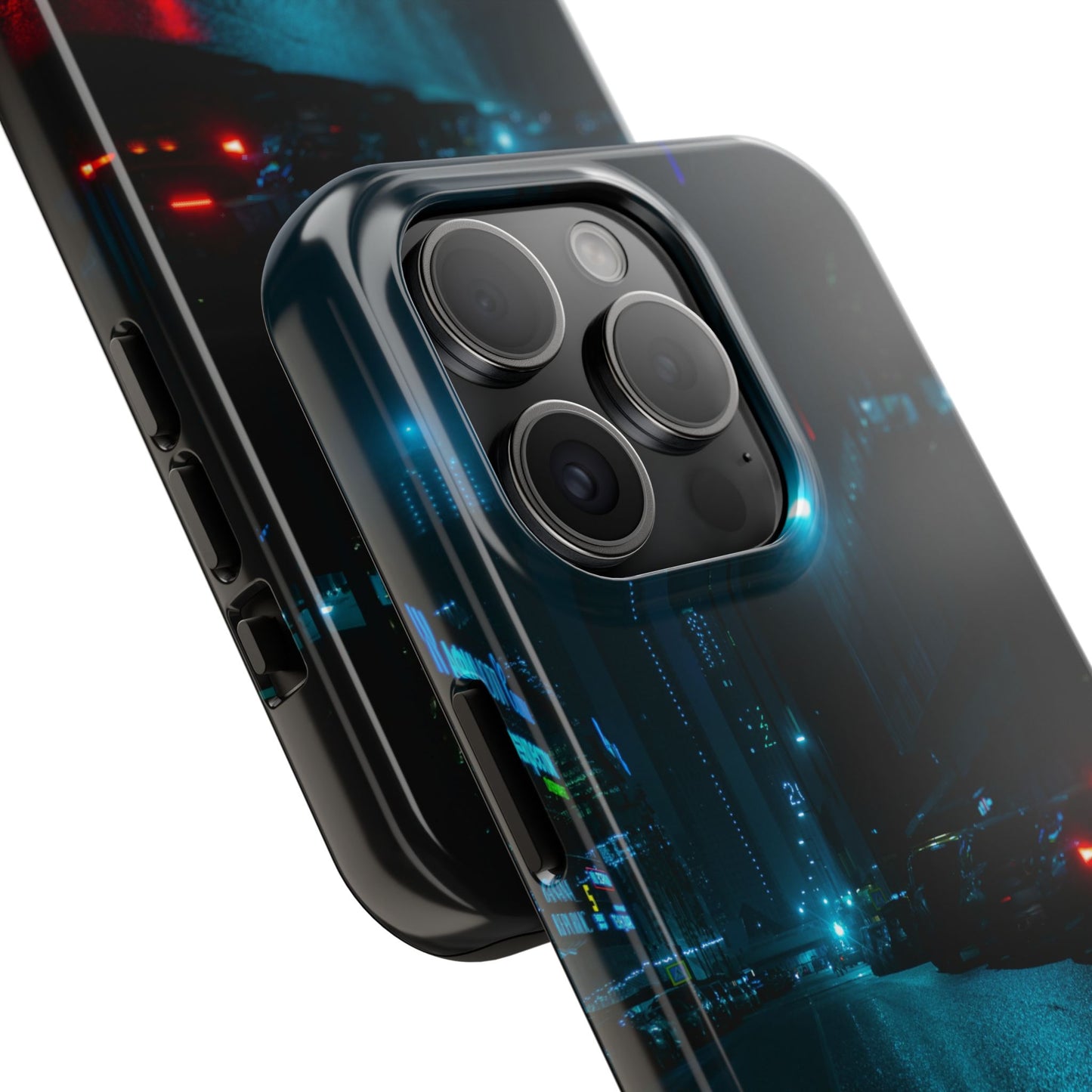 Tough Phone Case — Neon Rain City Nightscape