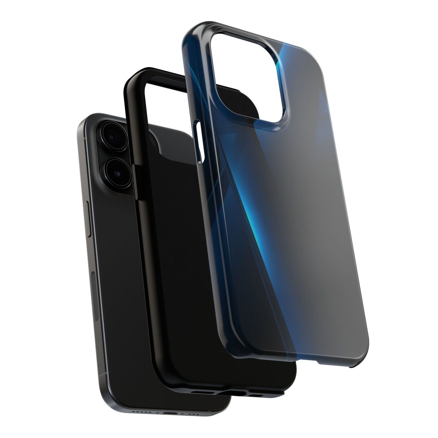Geometric Midnight Blue Tough Phone Case — Sleek Protective iPhone Cover