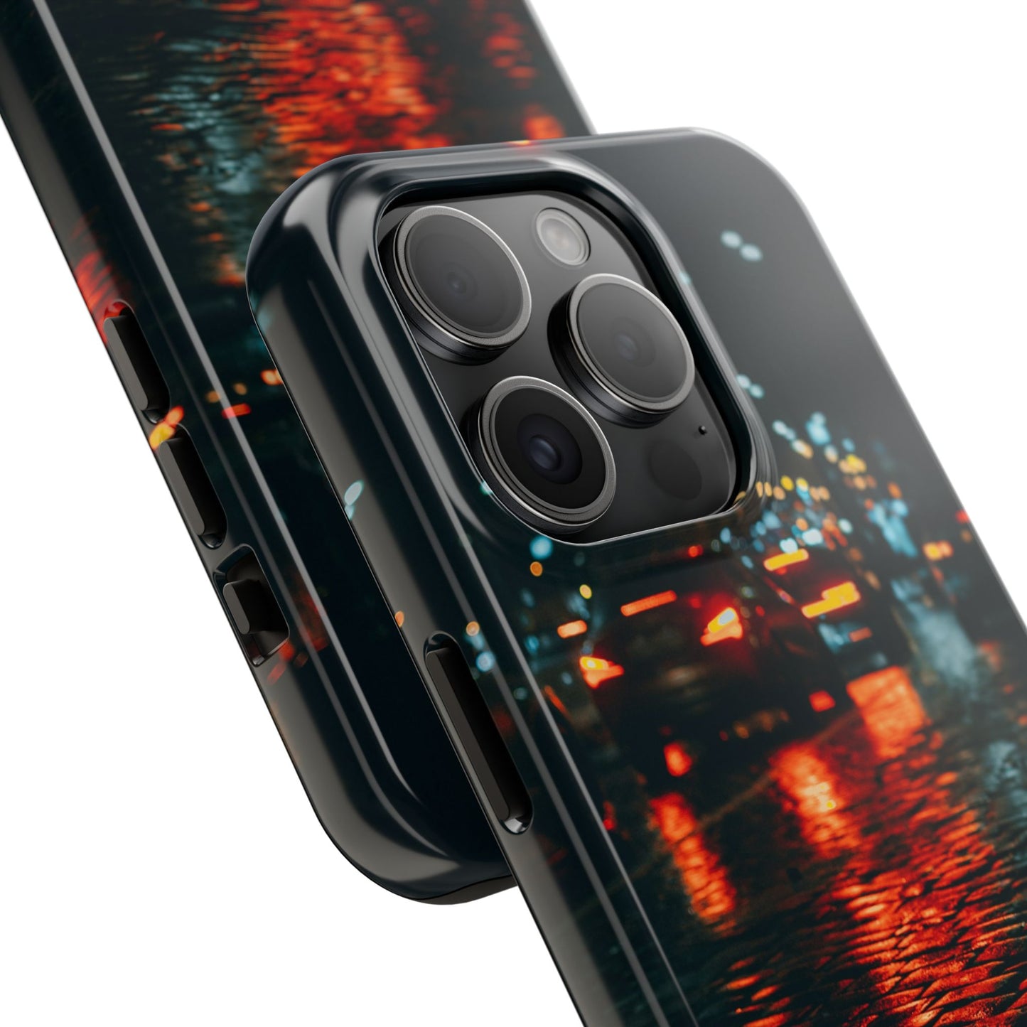 Tough Phone Case — Rainy City Night Reflection Protective Cover