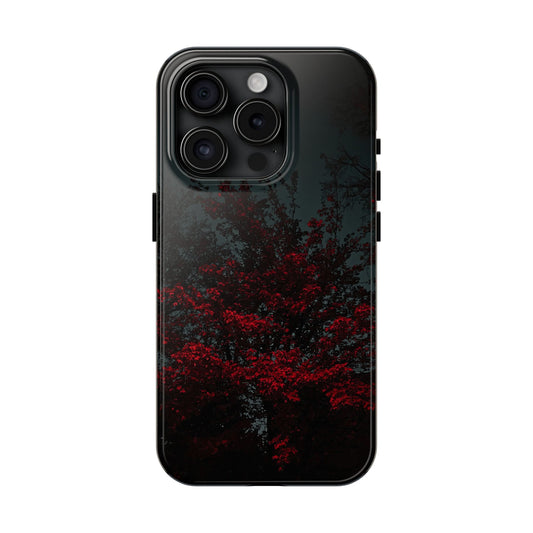 Dark Red Maple Tough Phone Case — Moody Nature Phone Cover