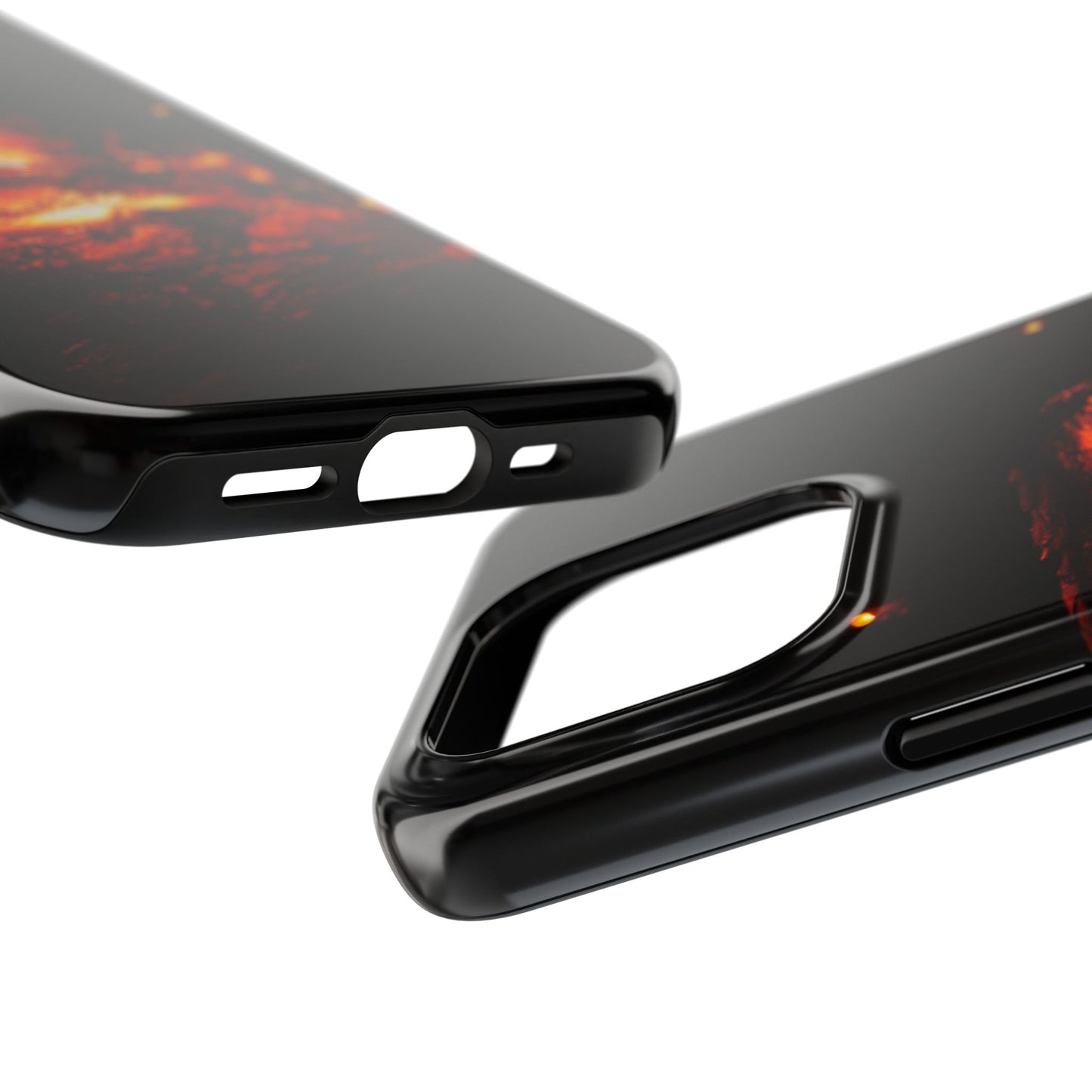 Lava Flame Tough Phone Case — Fiery Abstract Protective Cover