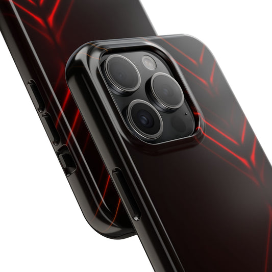 Red Chevron Tech Armor Phone Case — Slim Tough Protective Cover