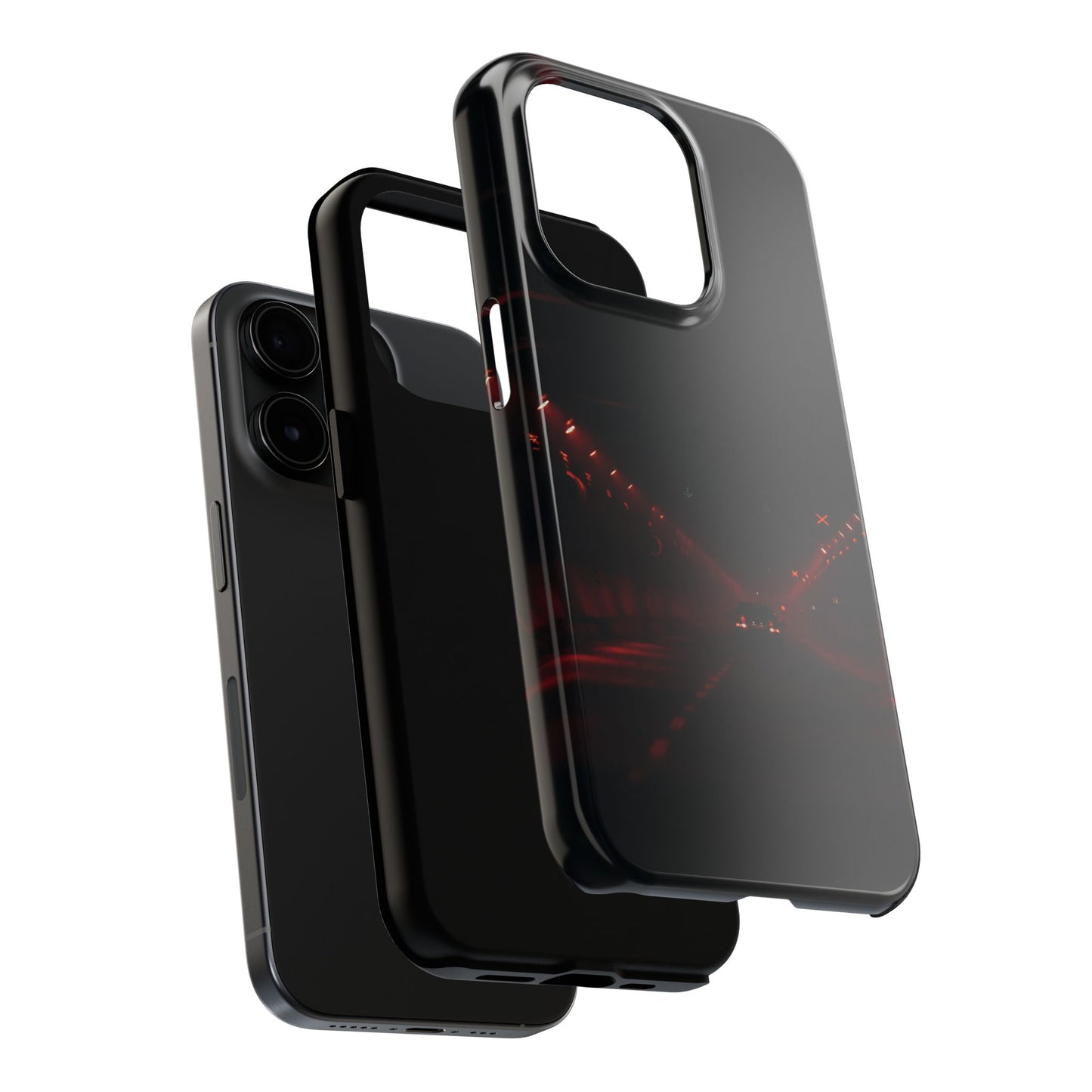 Tough Phone Case — Midnight Tunnel Drive (Red Neon Car)