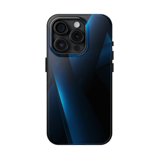 Geometric Midnight Blue Tough Phone Case — Sleek Protective iPhone Cover