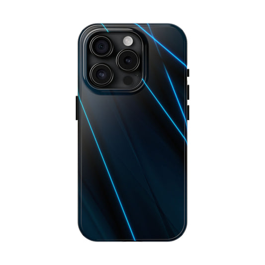 Tough Phone Case — Sleek Blue Neon Line Protective Cover