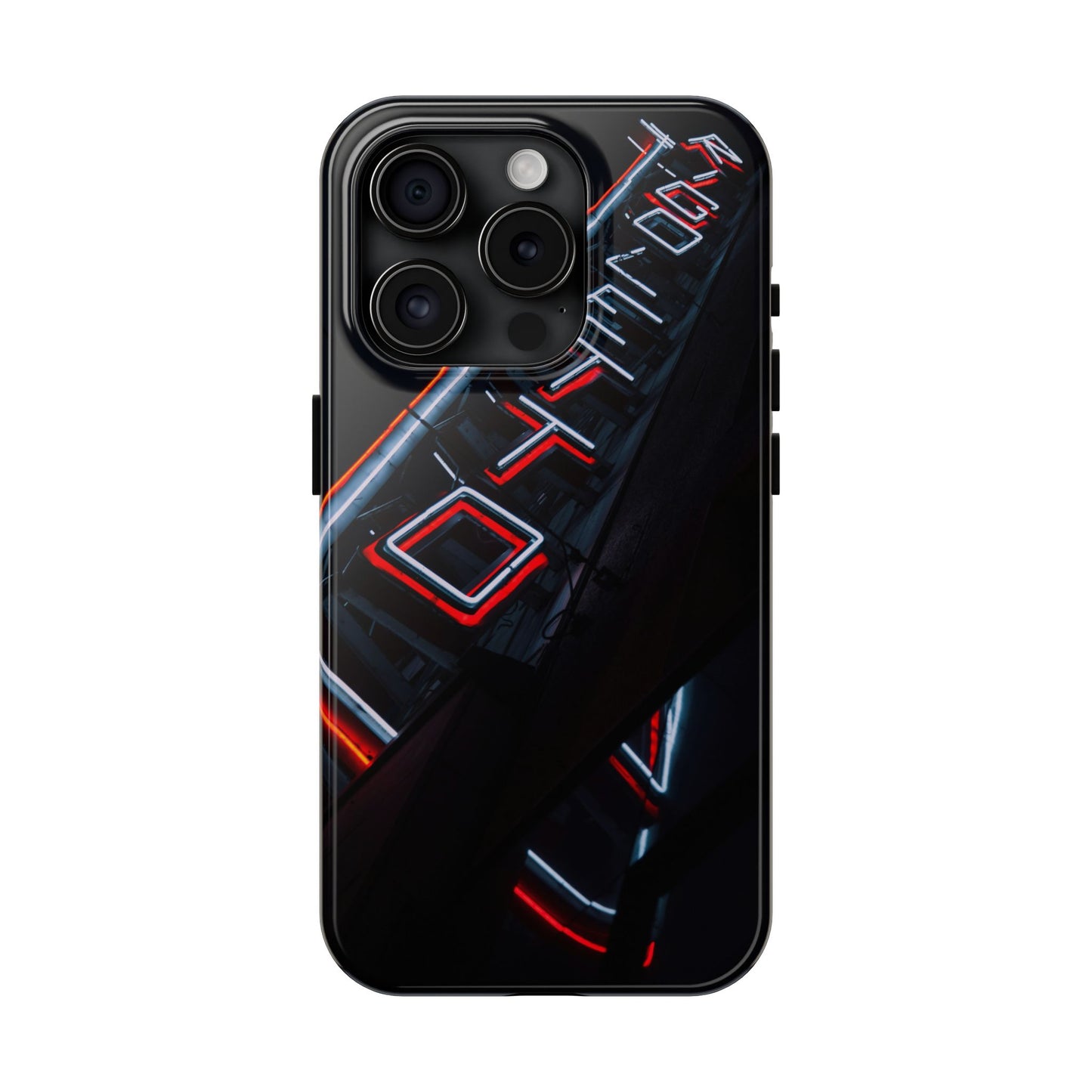 Neon Sign Tough Phone Case — Dark Cyberpunk Urban Aesthetic