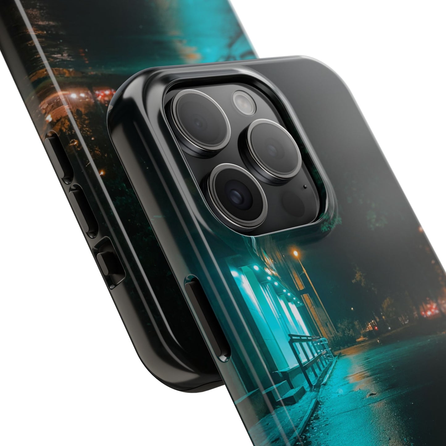 Tough Phone Case — Moody Neon Street Nightscape Protective Cover