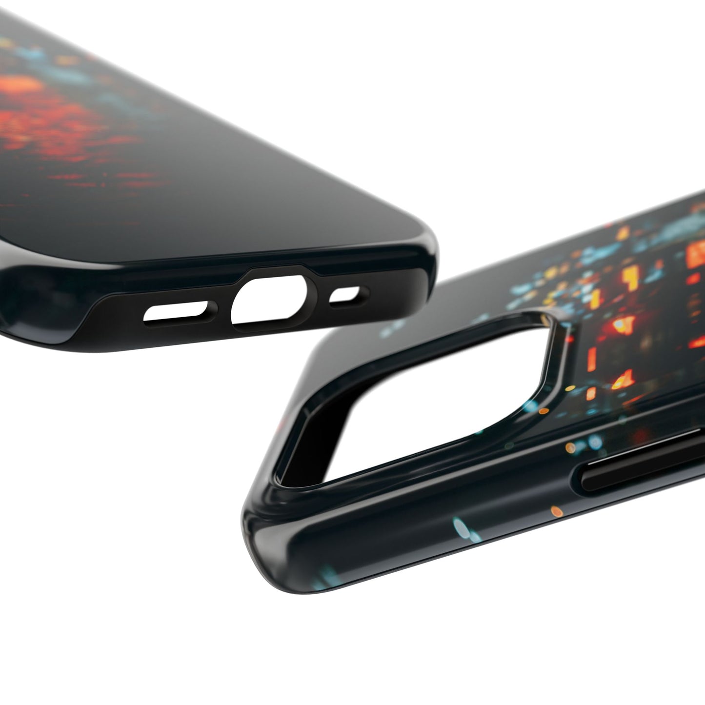 Tough Phone Case — Rainy City Night Reflection Protective Cover