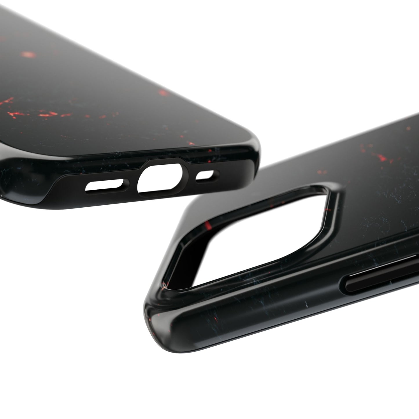 Lava Black Marble Tough Phone Case