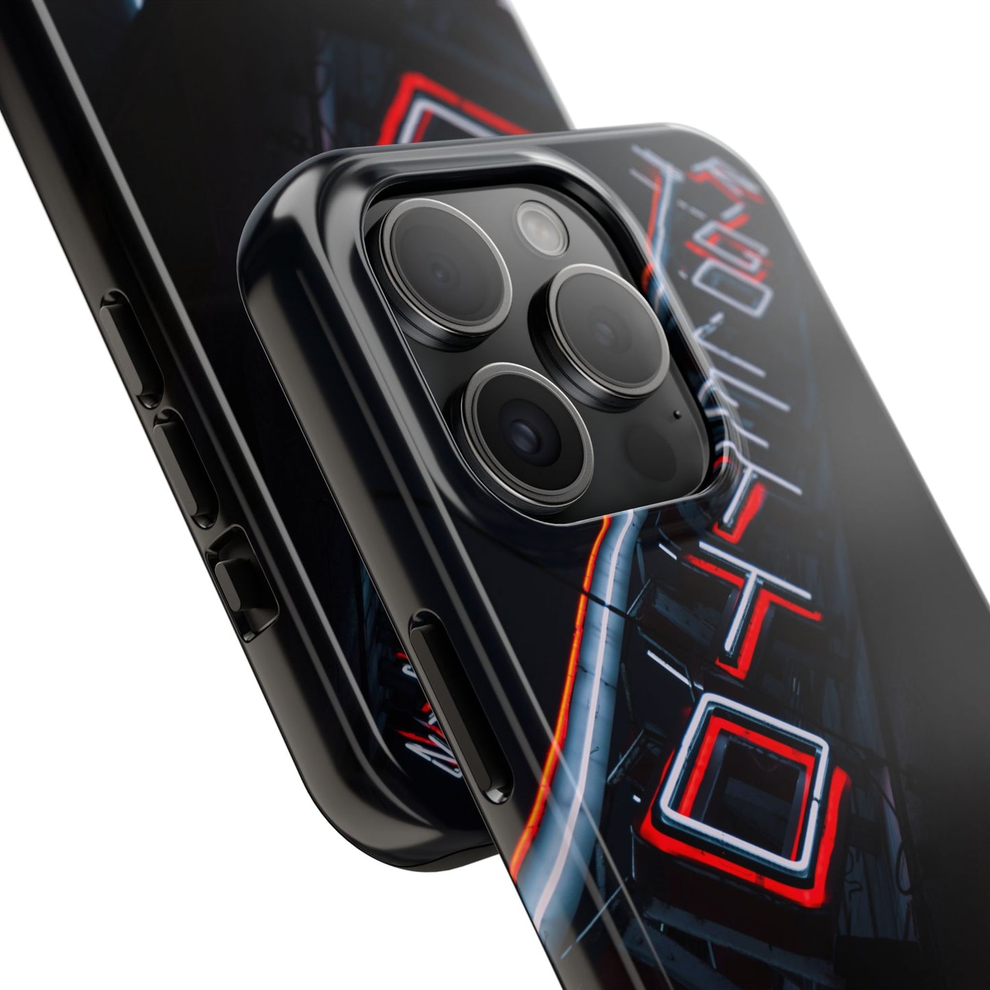 Neon Sign Tough Phone Case — Dark Cyberpunk Urban Aesthetic