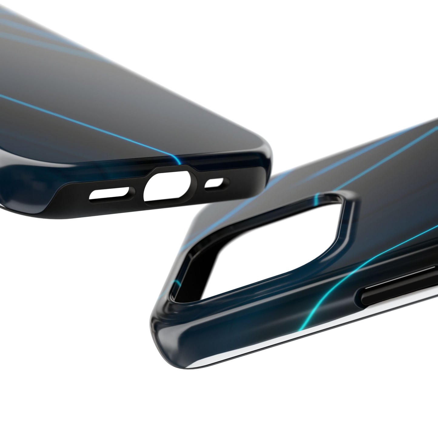 Tough Phone Case — Sleek Blue Neon Line Protective Cover
