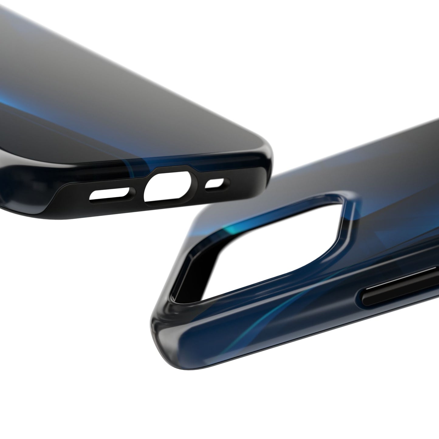 Geometric Midnight Blue Tough Phone Case — Sleek Protective iPhone Cover