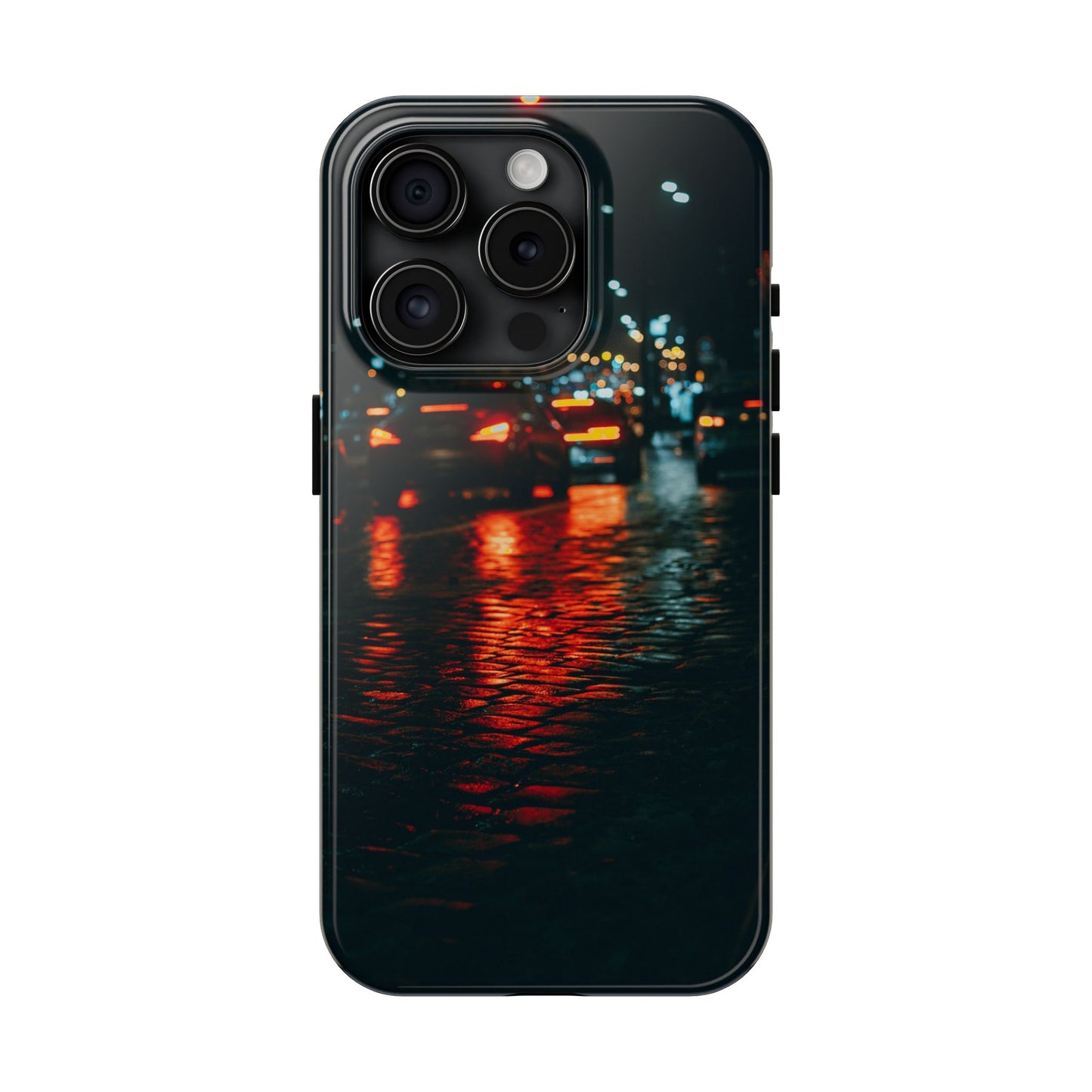 Tough Phone Case — Rainy City Night Reflection Protective Cover