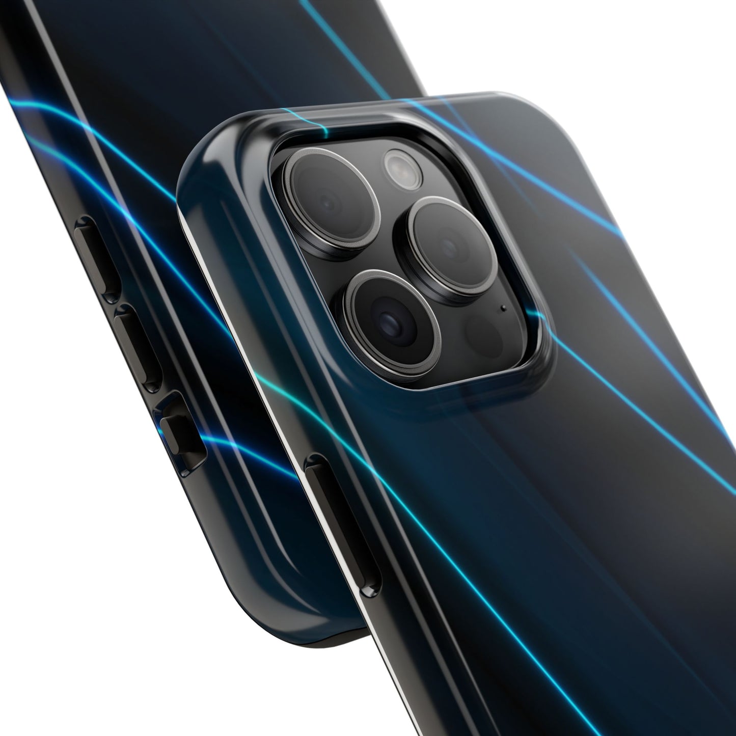 Tough Phone Case — Sleek Blue Neon Line Protective Cover