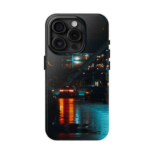 Tough Phone Case — Neon City Nightscape Protective Cover