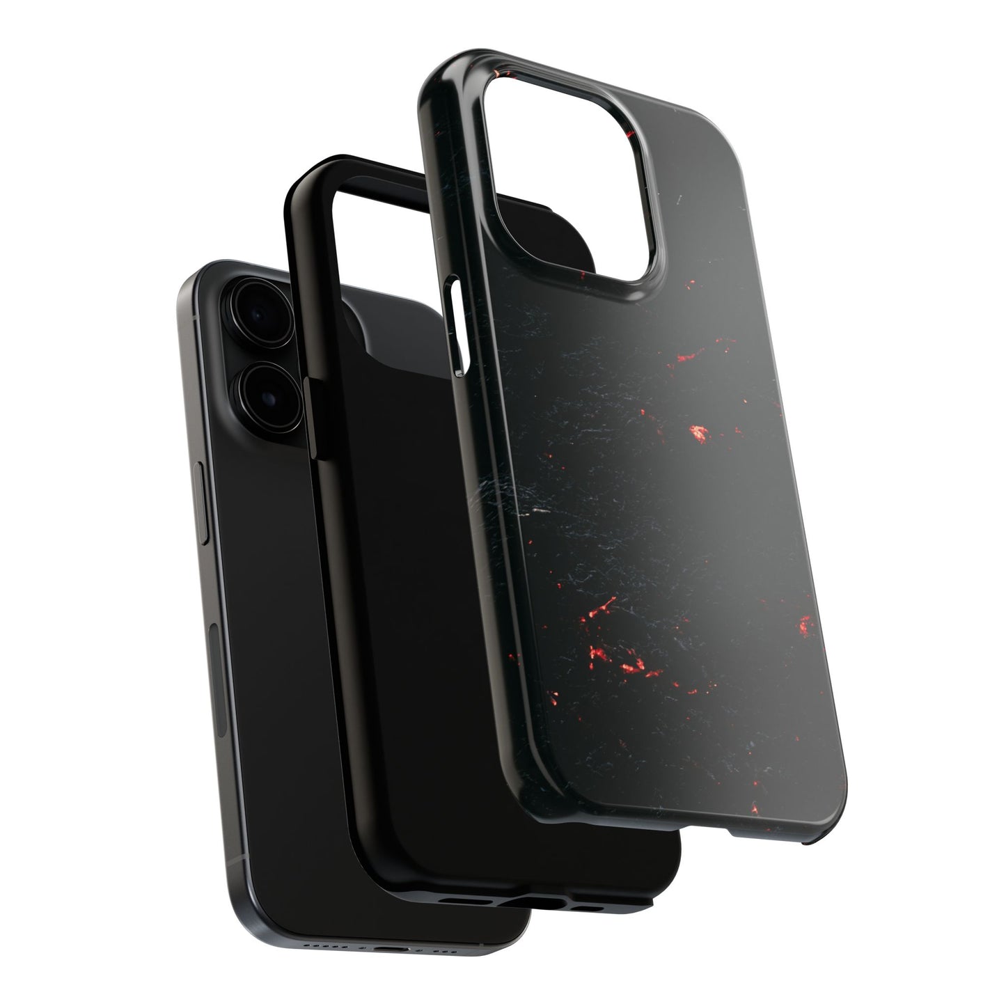 Lava Black Marble Tough Phone Case