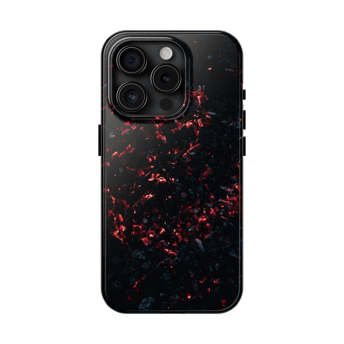 Phone Case — Dark Red Ember Marble Tough Protective Cover