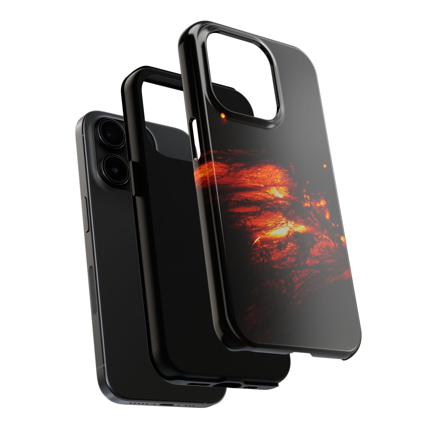 Lava Flame Tough Phone Case — Fiery Abstract Protective Cover