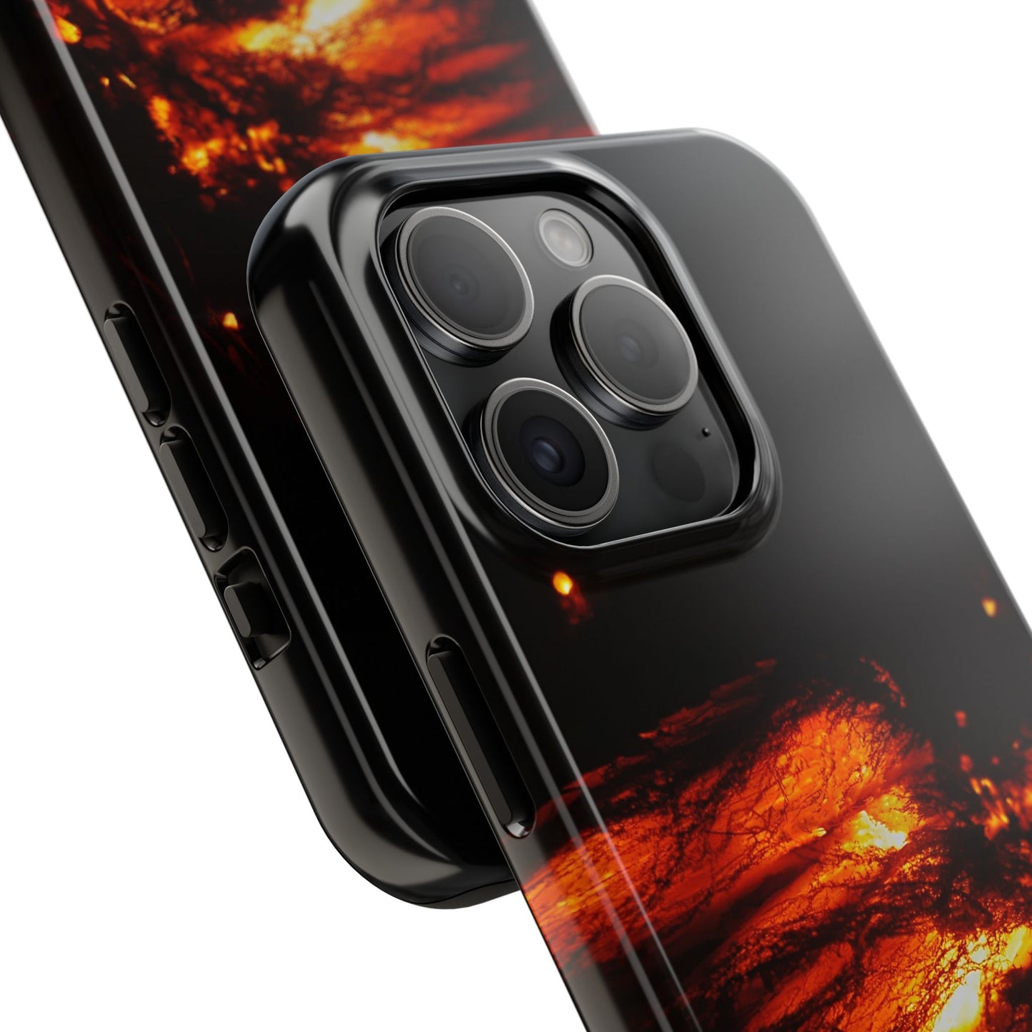 Lava Flame Tough Phone Case — Fiery Abstract Protective Cover