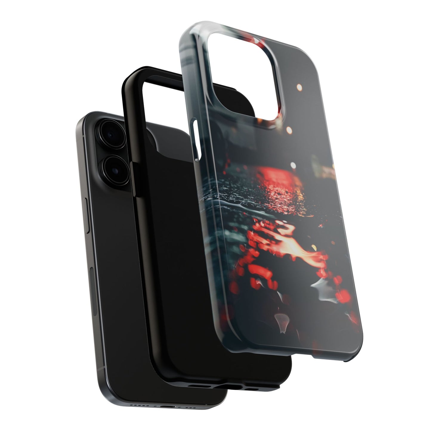 Tough Phone Case – Rainy Night City Reflection Design