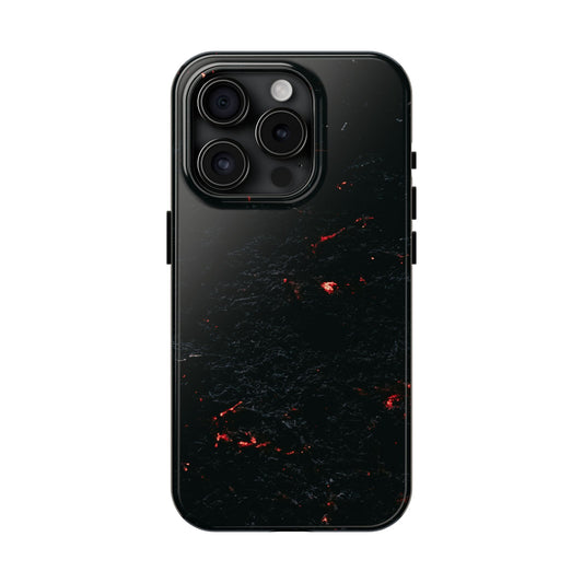 Lava Black Marble Tough Phone Case