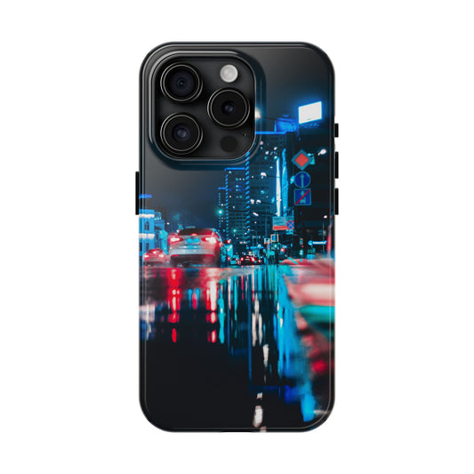 Tough Phone Case — Neon City Nightscape Protective Cover