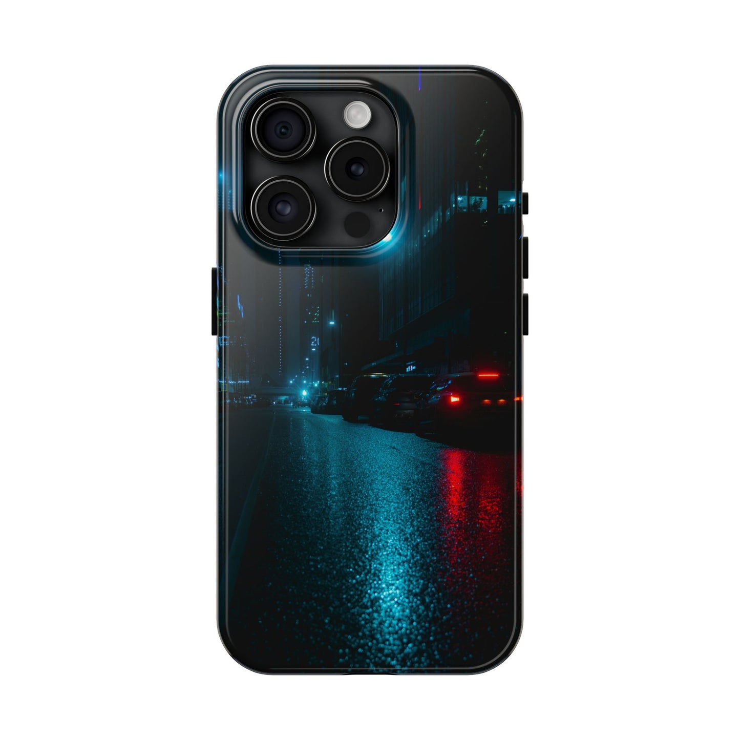 Tough Phone Case — Neon Rain City Nightscape